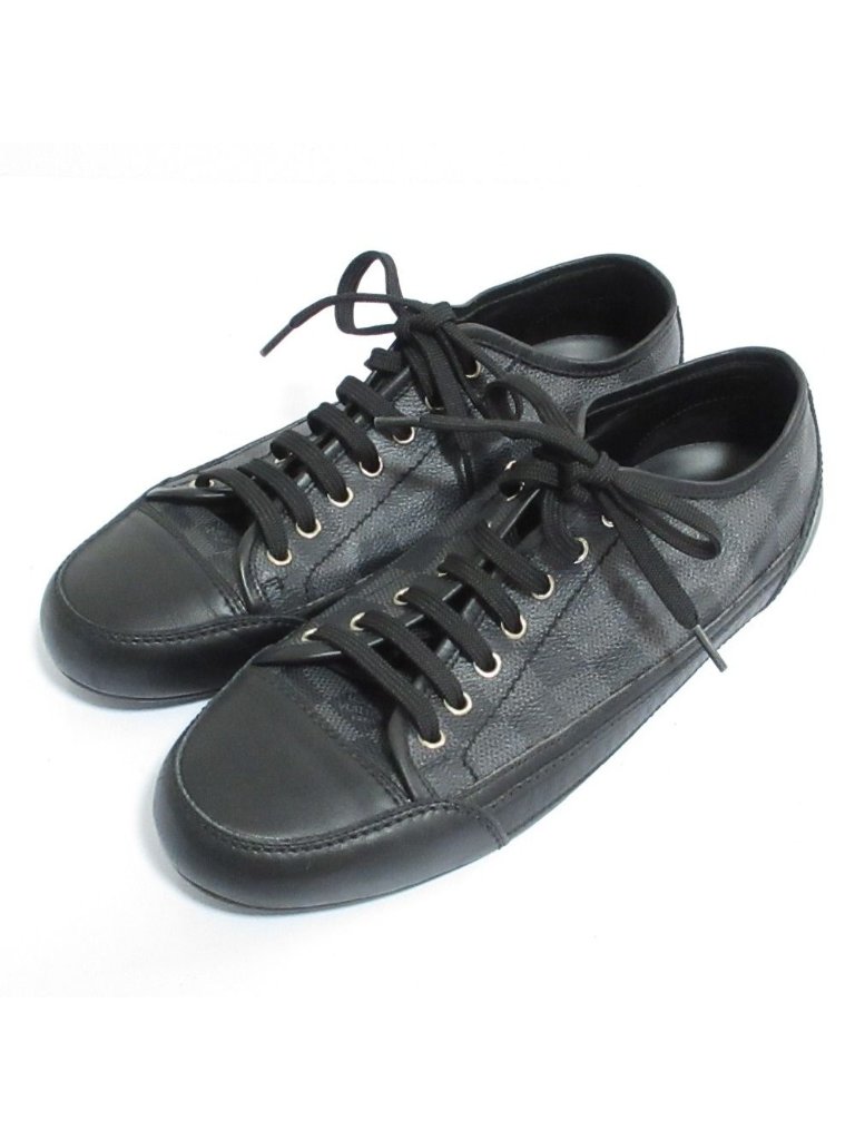 Louis Vuitton Damier Graphite Leather Sneakers 5.5 Black